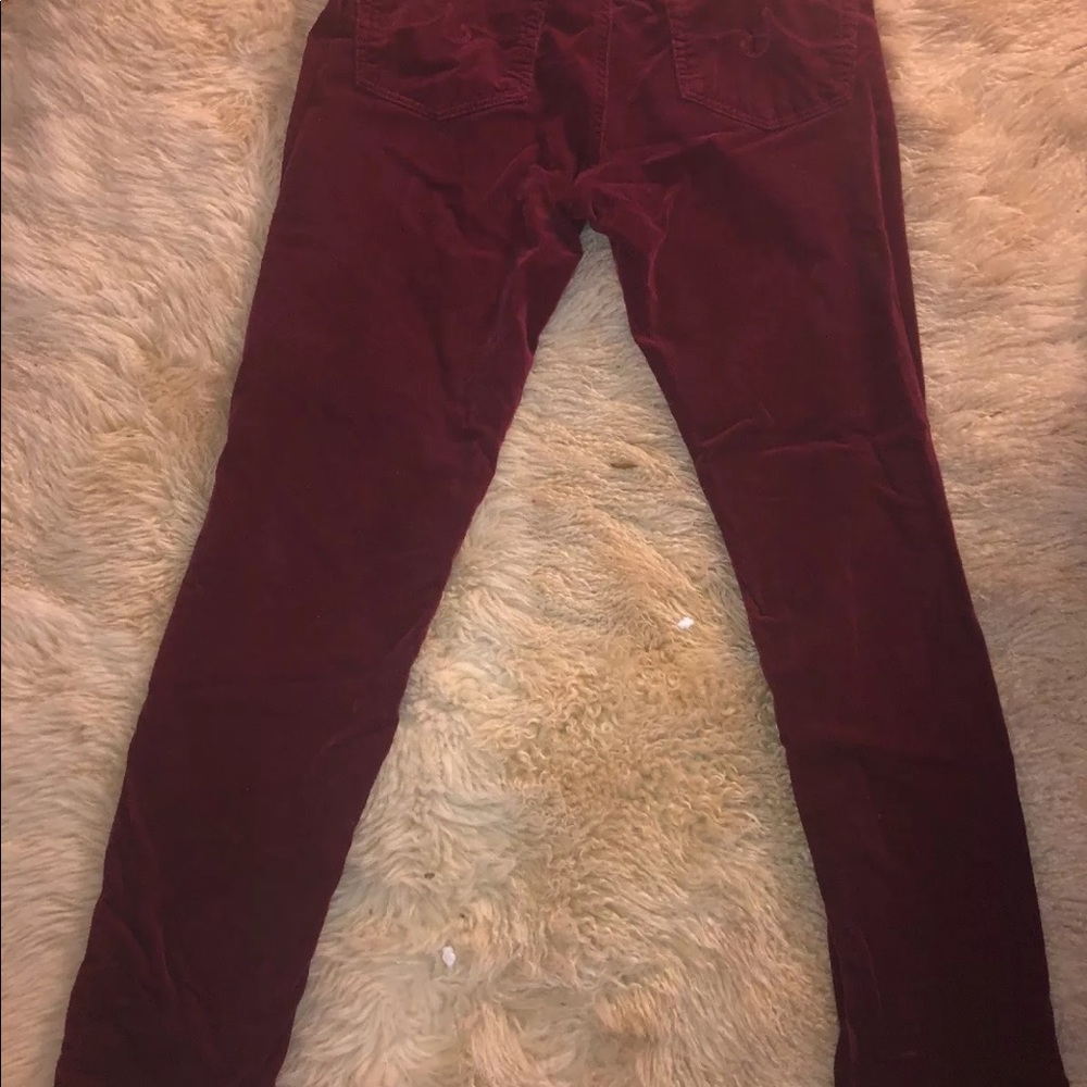 AG prima cords burgundy mid rise cigarette size 30